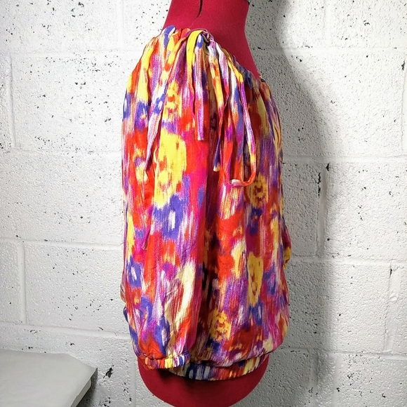 Banana Republic Silk Medium Boho Peasant Top - Picture 6 of 12